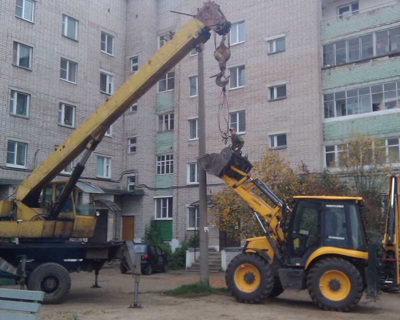 Демонтаж фонарных столбов г. Буй Костромской области